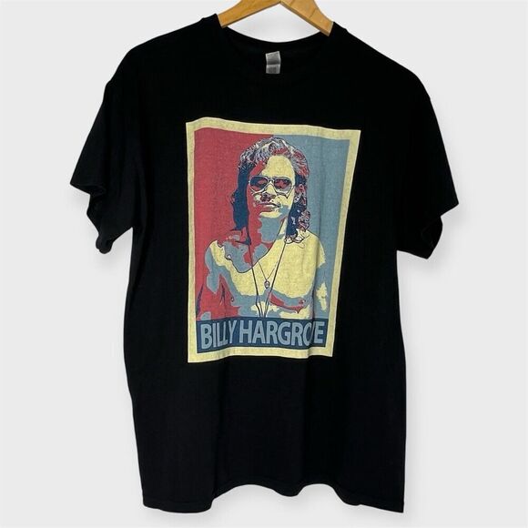 Billy Hargrove Graphic T-Shirt Mens Large Black Gildan Stranger Things Cotton - Picture 1 of 8